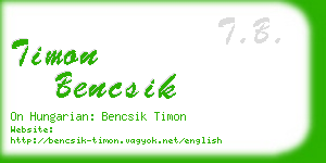 timon bencsik business card